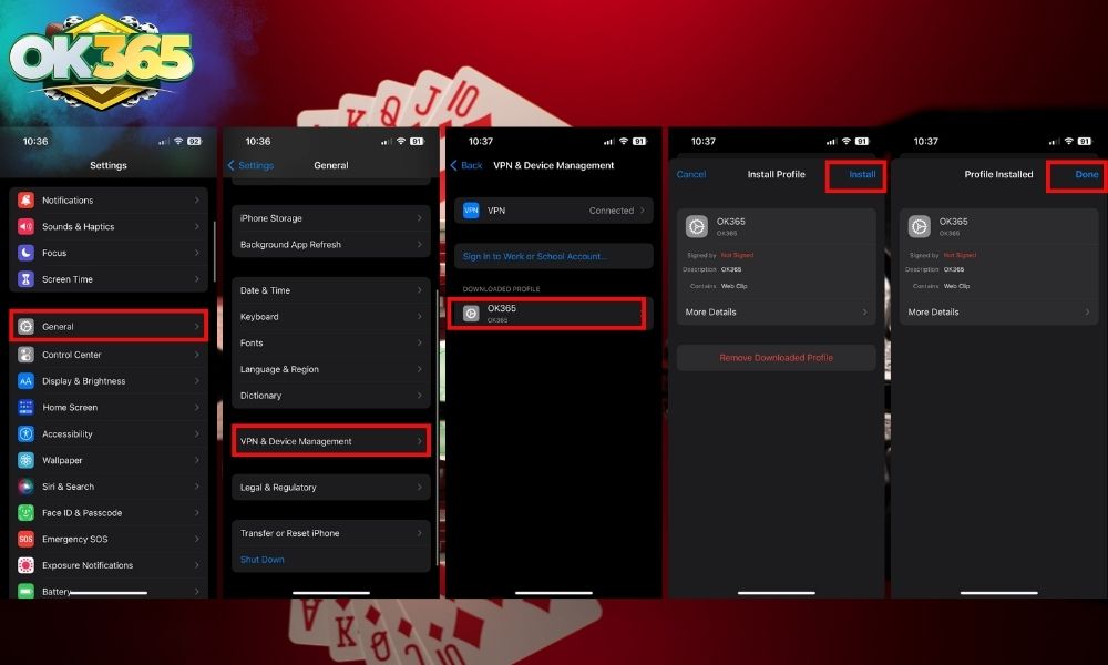 Các bước fix cài đặt để App OK365 chính thức hoạt động trên iPhone