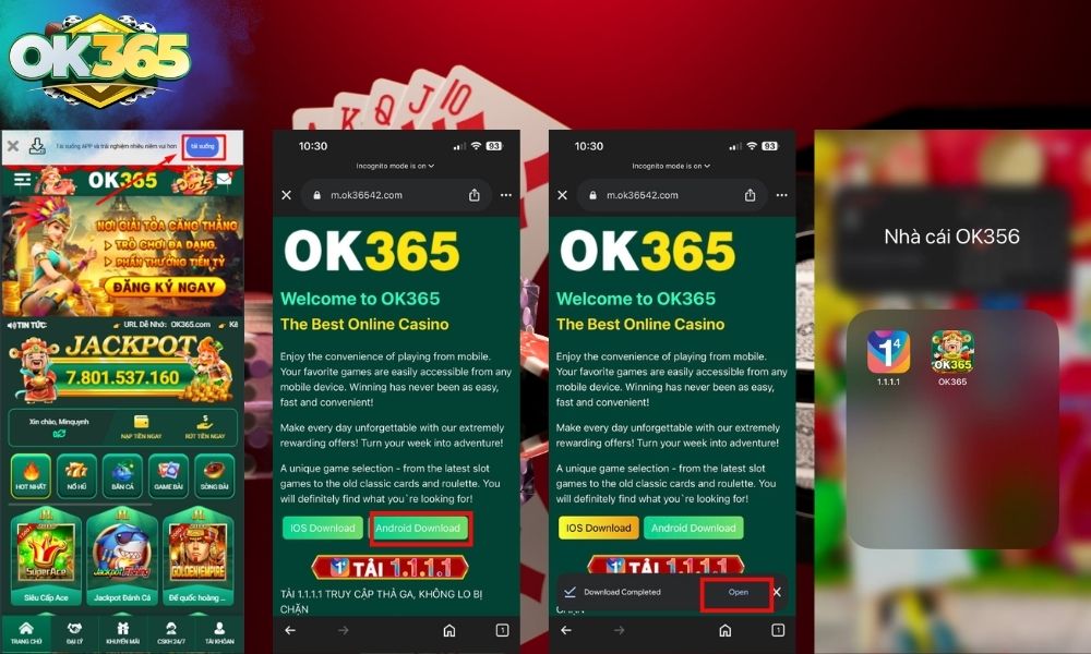 Các bước tải app OK365 trên Android